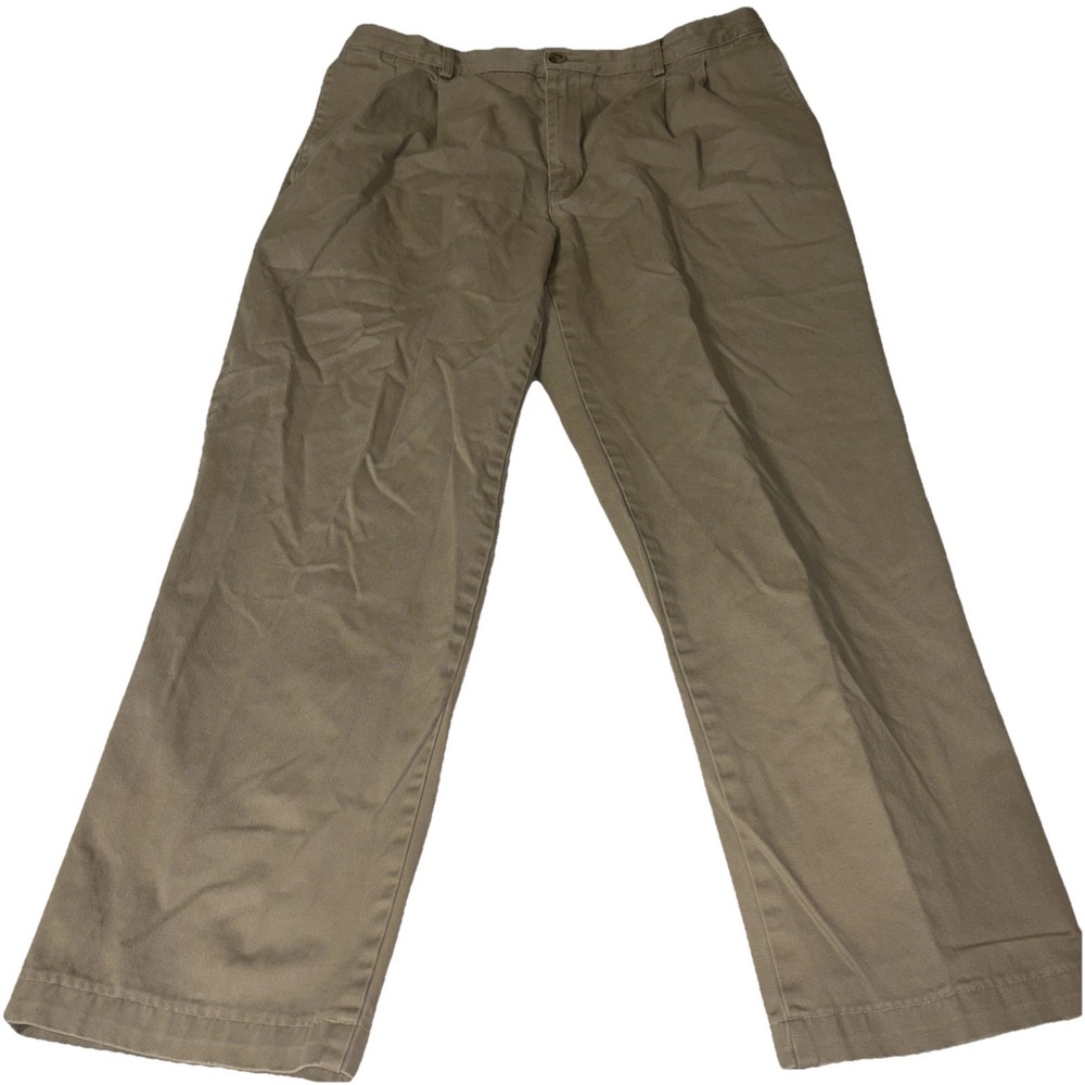 Lands' End Men's Khaki Chino Pants 37x30 Traditional Fit Tan Casual